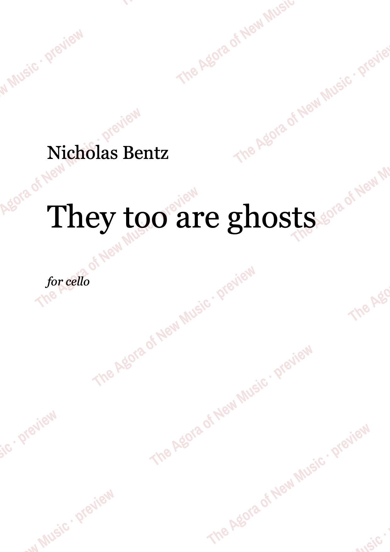 They too are ghosts: Performance notes, page 1