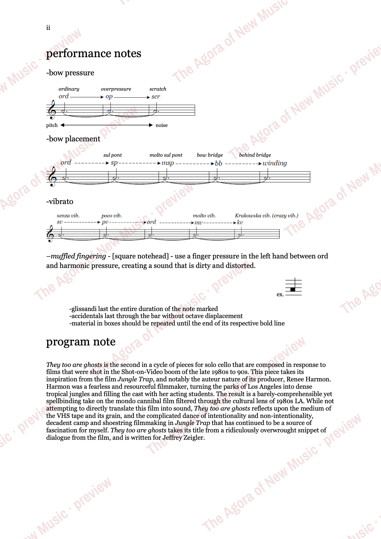 They too are ghosts: Performance notes, page 2