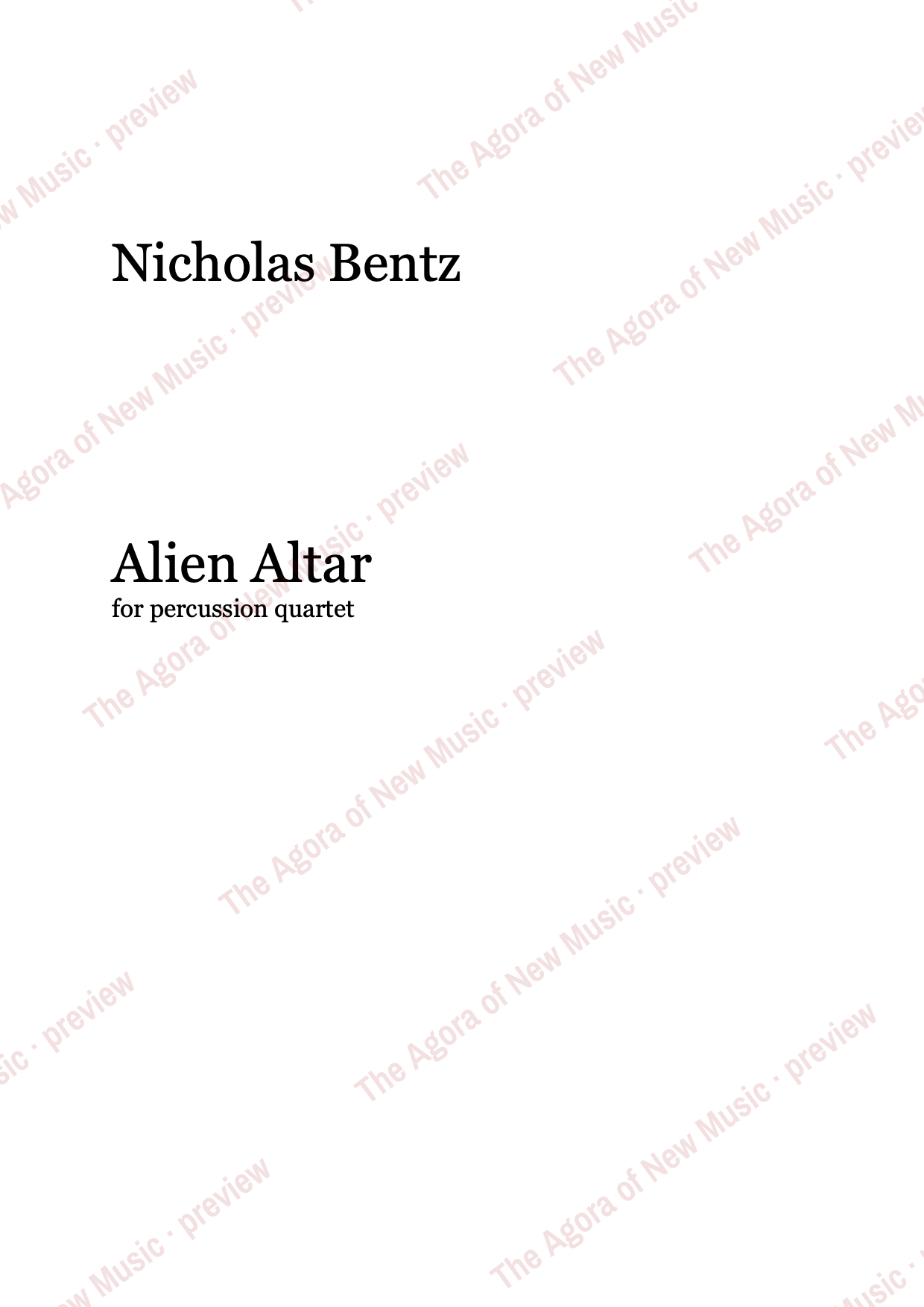Alien Altar: Performance notes, page 1