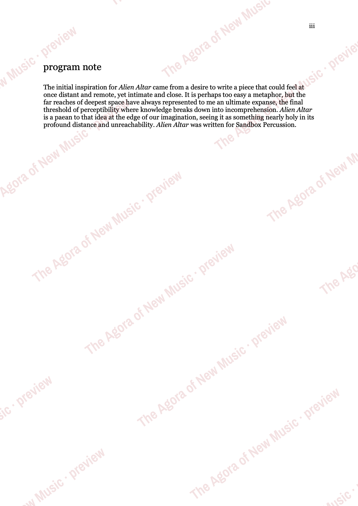 Alien Altar: Performance notes, page 3