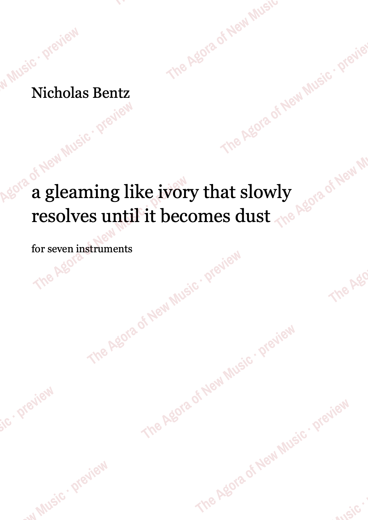 a gleaming like ivory...: Performance notes, page 1