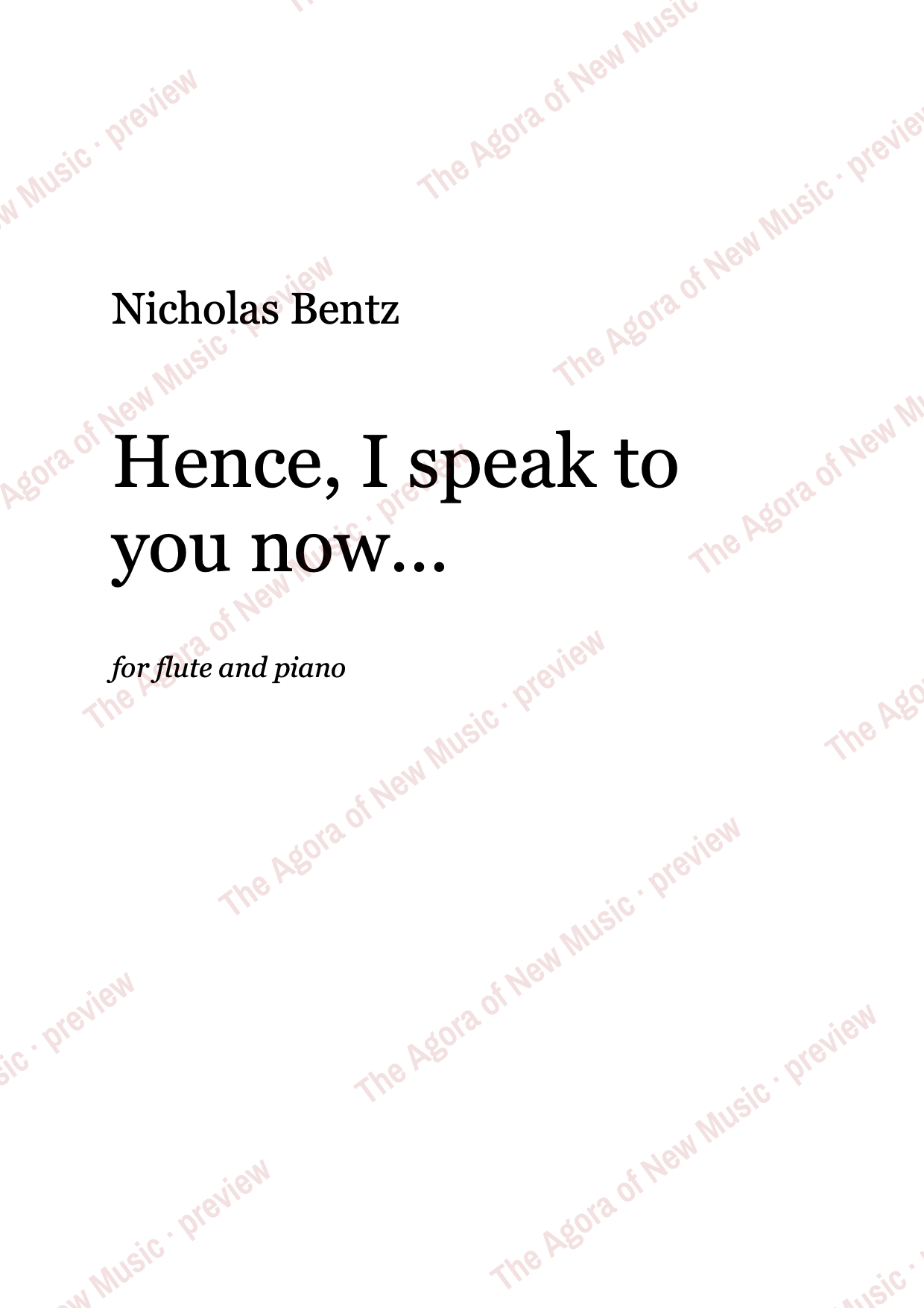 Hence, I speak to you now...: Performance notes, page 1