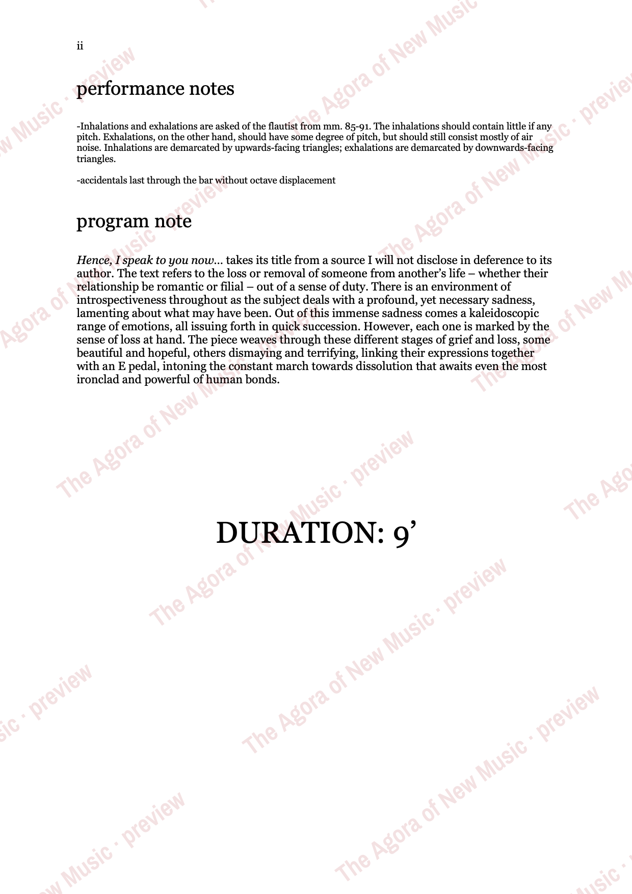 Hence, I speak to you now...: Performance notes, page 2