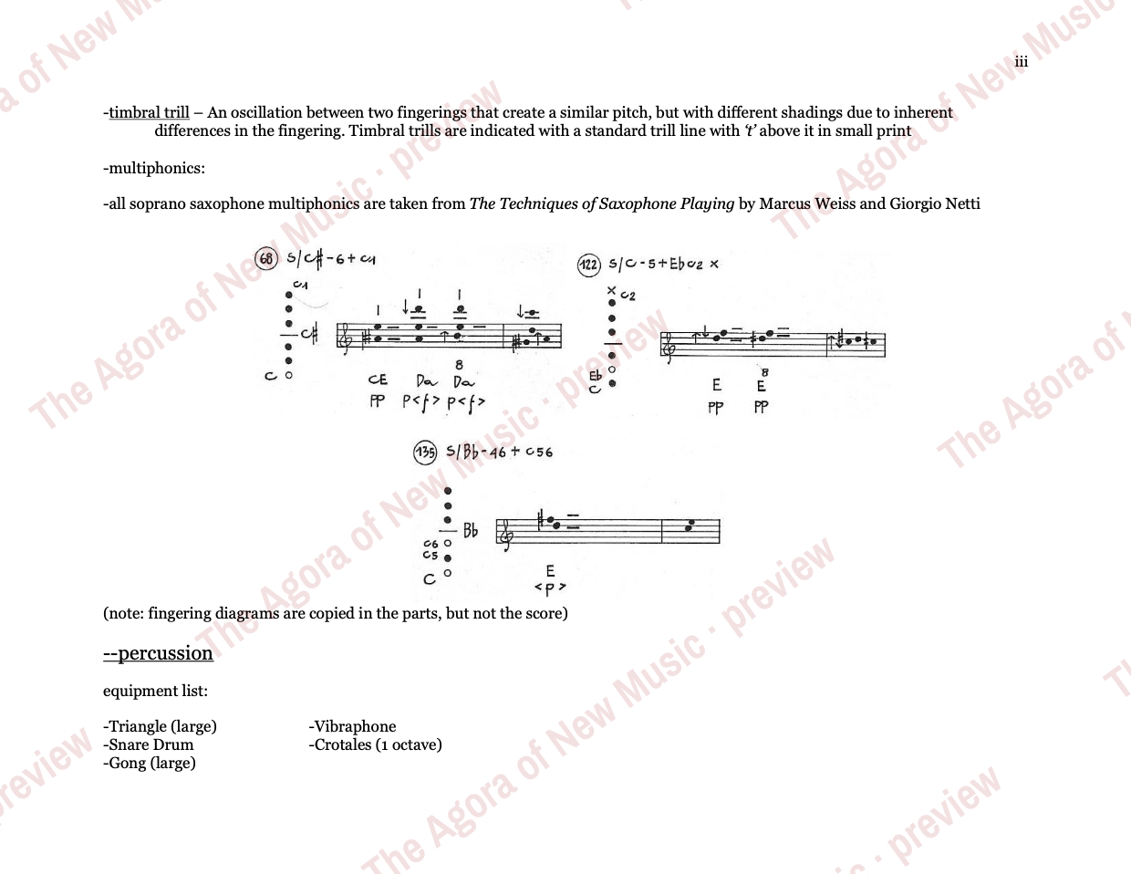 filigree: Performance notes, page 3